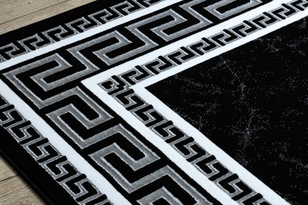 Dywany Łuszczów , Kusový koberec Gloss 2813 87 greek black/grey, 280x370, čiernobiela, chodba / predsieň