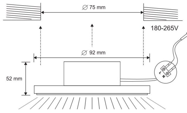 LED Kúpeľňové podhľadové svietidlo LED/7W/230V 4000K čierna IP44