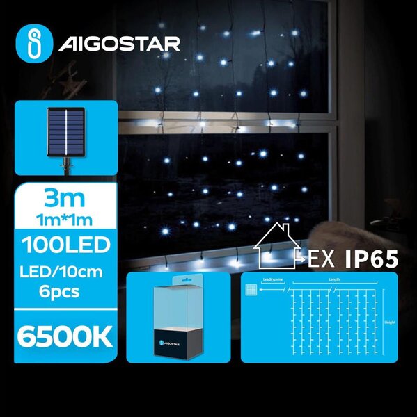 Aigostar - LED solárny svetelný reťazec 100xLED/8 režimov 4x1m IP65 studená biela