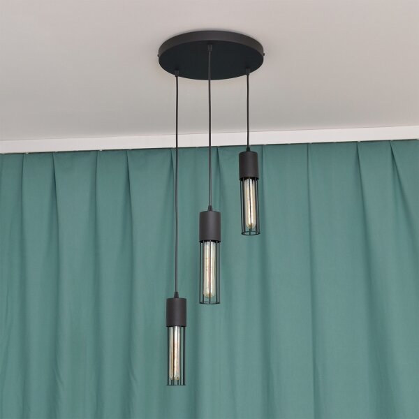 Luster na lanku MELODY 3xE27/15W/230V čierna