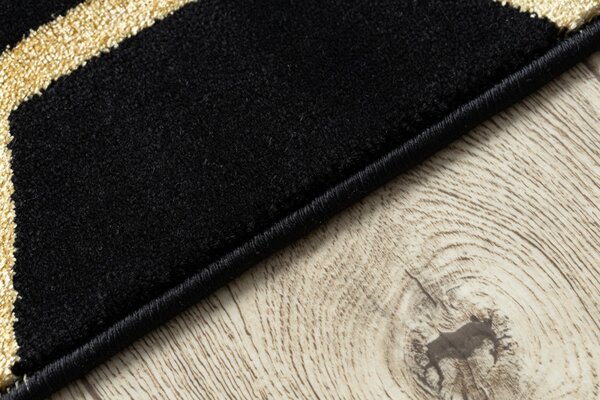 Dywany Łuszczów , Kusový koberec Gloss 407C 86 black/gold, 120x170, čierna, chodba / predsieň