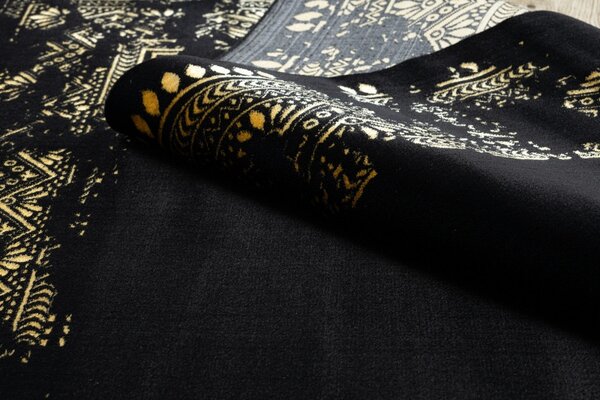 Dywany Łuszczów , AKCIA: 200x290 cm Kusový koberec Gloss 408C 86 glamour black/gold, čierna, chodba / predsieň