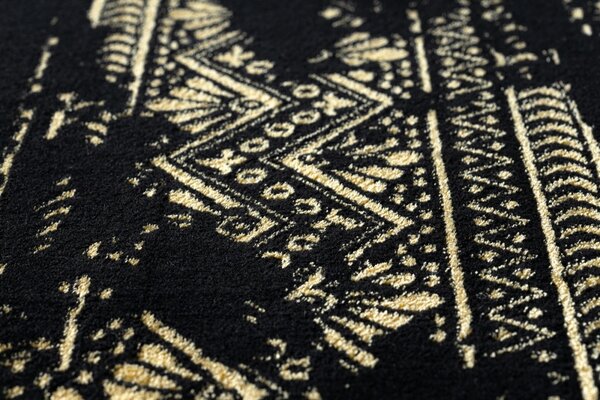 Dywany Łuszczów , AKCIA: 200x290 cm Kusový koberec Gloss 408C 86 glamour black/gold, čierna, chodba / predsieň