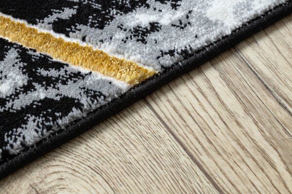 Dywany Łuszczów , Kusový koberec Gloss 409A 82 3D cubes black/gold/grey, 80x150, čiernobiela, kancelária