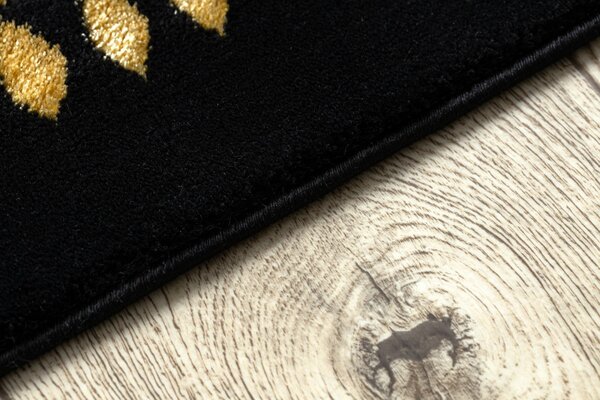 Dywany Łuszczów , AKCIA: 200x290 cm Kusový koberec Gloss 408C 86 glamour black/gold, čierna, chodba / predsieň