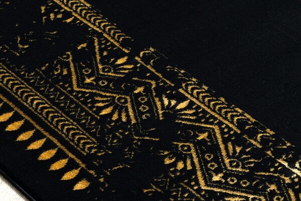 Dywany Łuszczów , AKCIA: 200x290 cm Kusový koberec Gloss 408C 86 glamour black/gold, čierna, chodba / predsieň