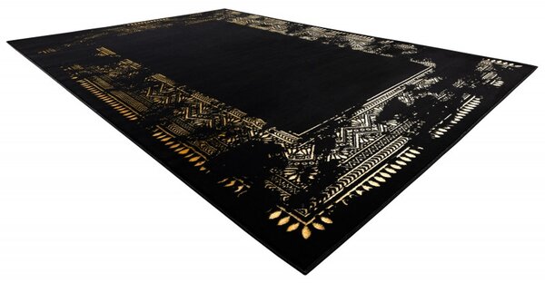 Dywany Łuszczów , AKCIA: 200x290 cm Kusový koberec Gloss 408C 86 glamour black/gold, čierna, chodba / predsieň