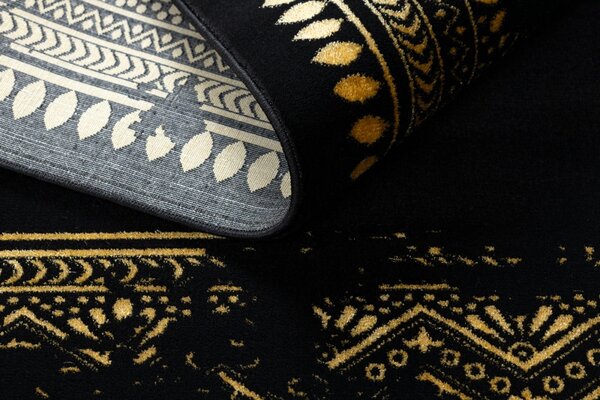 Dywany Łuszczów , AKCIA: 200x290 cm Kusový koberec Gloss 408C 86 glamour black/gold, čierna, chodba / predsieň