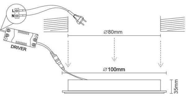 LED Podhľadové svietidlo LED/7,5W/230V 4000K čierna