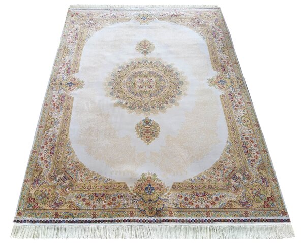 DY Hodvábny exkluzívny koberec Qum Silk 03 - krémová Rozmer: 150x230 cm