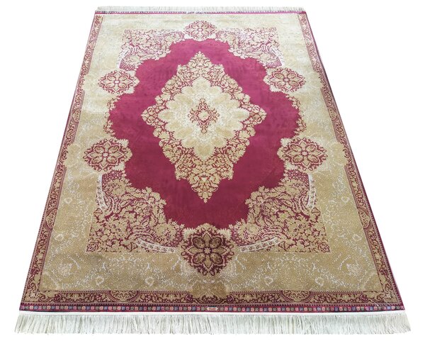 DY Hodvábny exkluzívny koberec Qum Silk 02 - červená Rozmer: 160x230 cm