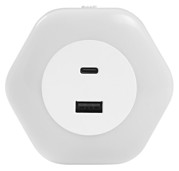 Ledvance - LED Orientačné svietidlo do zásuvky s USB LUNETTA LED/15W/230V
