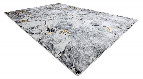 Dywany Łuszczów, Kusový koberec Gloss 528A 58 3D mramor ivory/black, 80x150, šedá, kancelária