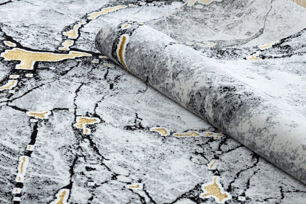 Dywany Łuszczów, Kusový koberec Gloss 528A 58 3D mramor ivory/black, 80x150, šedá, kancelária