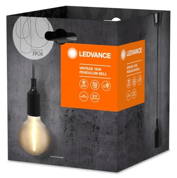 Ledvance - Luster na lanku PENDULUM BELL 1xE27/15W/230V čierna