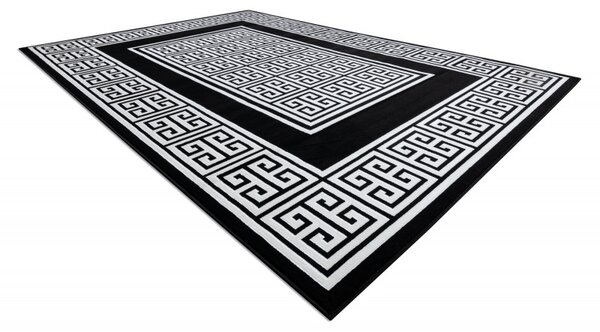 Dywany Łuszczów , Kusový koberec Gloss 6776 85 greek black/ivory, 80x150, čiernobiela, chodba / predsieň