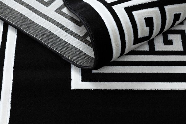 Dywany Łuszczów , Kusový koberec Gloss 6776 85 greek black/ivory, 80x150, čiernobiela, chodba / predsieň