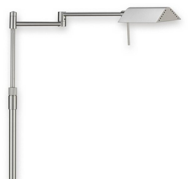 Vyberaná stojaca LED lampa FINN matný nikel, Hliník / sivá / zinok, Obývacia izba / jedáleň, Mosadz, Dizajn, Stolová lampa