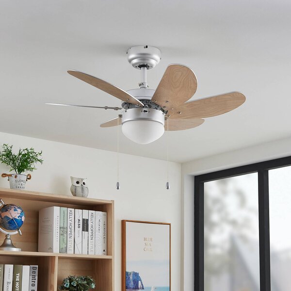 Stropný ventilátor Lindby s osvetlením Minja, strieborný, tichý, 78 cm, Hliník / sivá / zinok, Obývacia izba / jedáleň, kov, Moderný