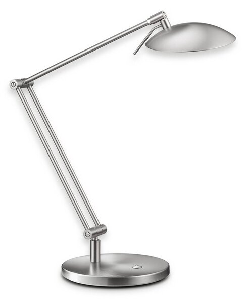 Stolná LED lampa Coira, matný nikel, Hliník / sivá / zinok, Pracovňa / Kancelária, kov, Dizajn, Stolová lampa