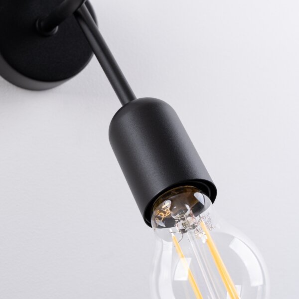 Sollux SL.1433 - Nástenná lampa LOOP 1xE27/15W/230V čierna