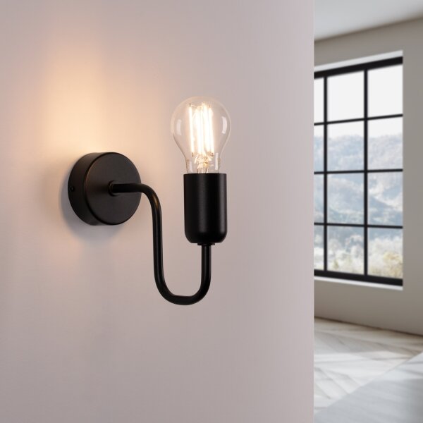 Sollux SL.1445 - Nástenná lampa VECTOR 1xE27/15W/230V čierna
