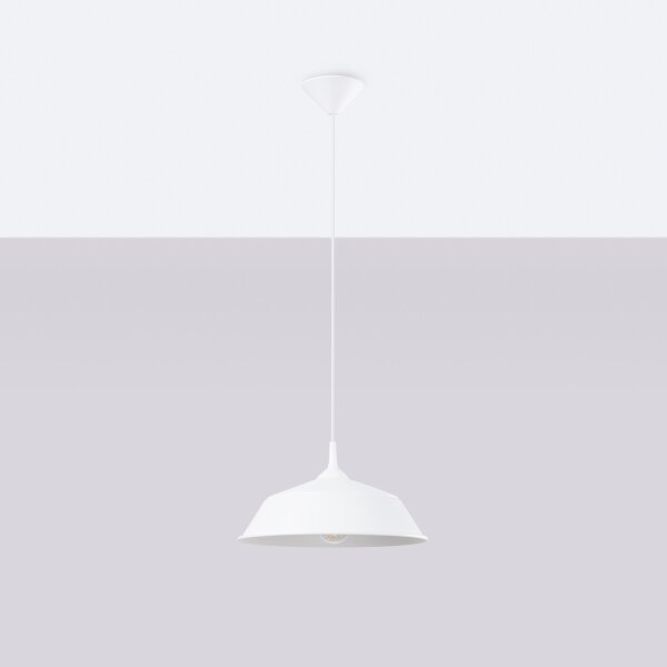 Sollux SL.1327 - Luster na lanku FRIKA 1xE27/15W/230V pr. 34 cm biela