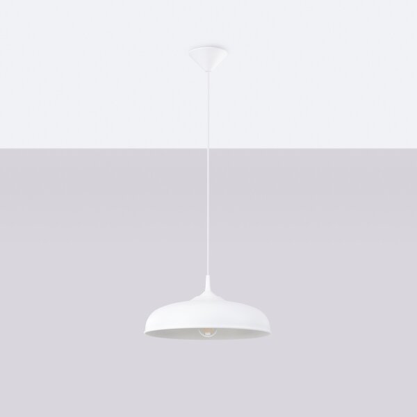 Sollux SL.1329 - Luster na lanku GINA 1xE27/15W/230V pr. 38 cm biela