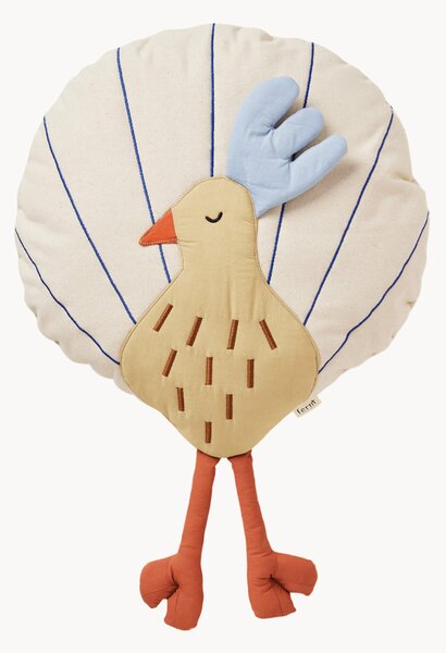 Plyšový vankúš z organickej bavlny Peacock