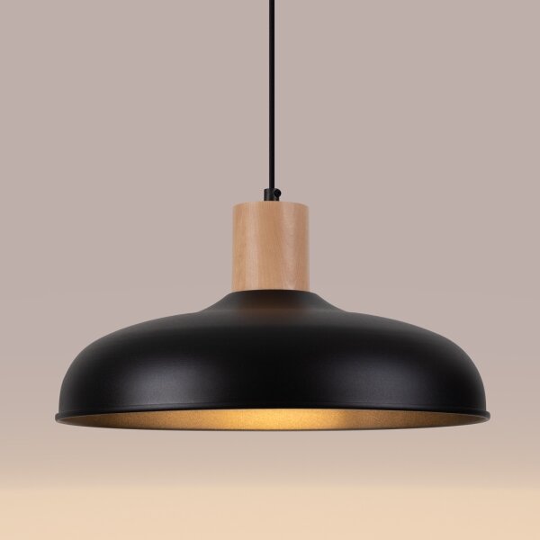 Sollux SL.1324 - Luster na lanku INDY 1xE27/15W/230V pr. 38 cm čierna