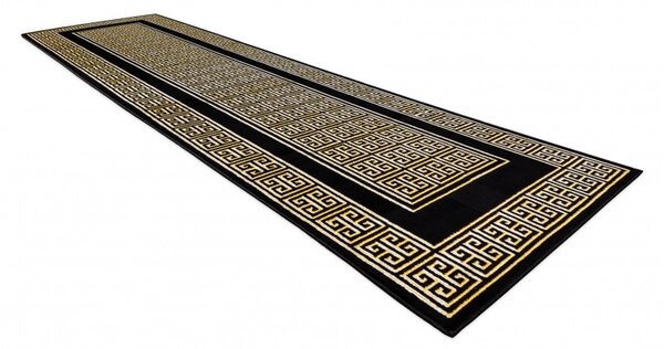 Dywany Łuszczów, Behúň Gloss 6776 86 greek black/gold, 60x300, žltá, kancelária