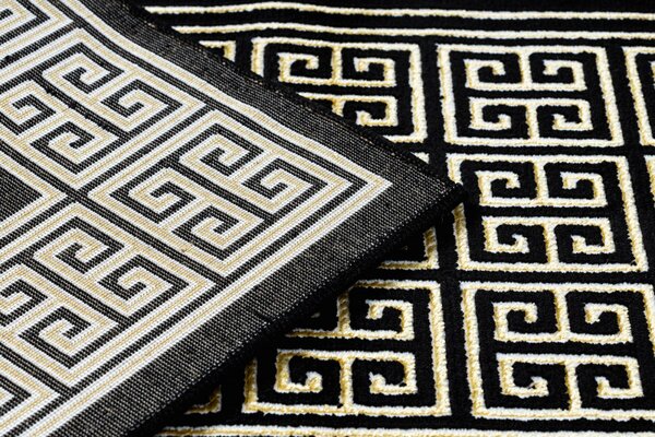 Dywany Łuszczów, Behúň Gloss 6776 86 greek black/gold, 60x300, žltá, kancelária