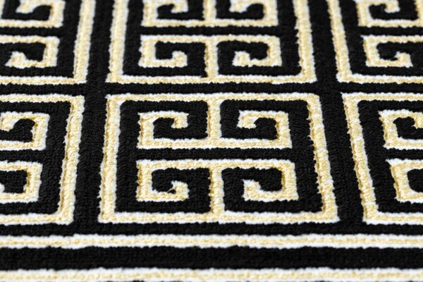 Dywany Łuszczów, Behúň Gloss 6776 86 greek black/gold, 60x300, žltá, kancelária
