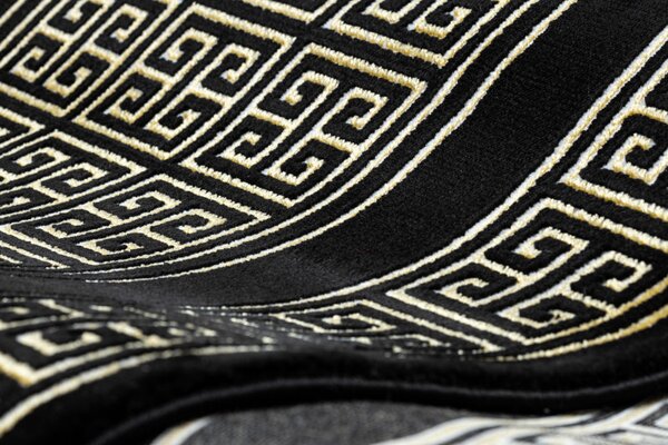 Dywany Łuszczów, Behúň Gloss 6776 86 greek black/gold, 60x300, žltá, kancelária