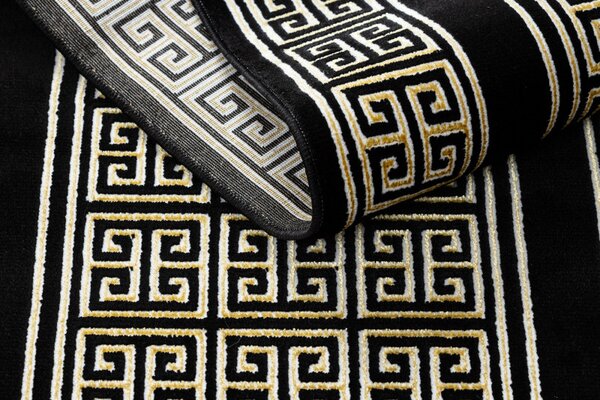 Dywany Łuszczów, Behúň Gloss 6776 86 greek black/gold, 60x300, žltá, kancelária