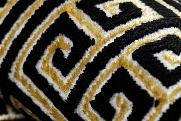 Dywany Łuszczów, Behúň Gloss 6776 86 greek black/gold, 60x300, žltá, kancelária