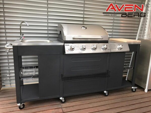 Veľká luxusná záhradná kuchyňa s plynovým grilom Avenberg TEXAS