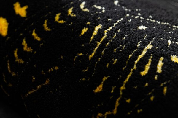 Dywany Łuszczów , Behúň Gloss 408C 86 geometric black/gold, 80x300, čierna, obývacia izba