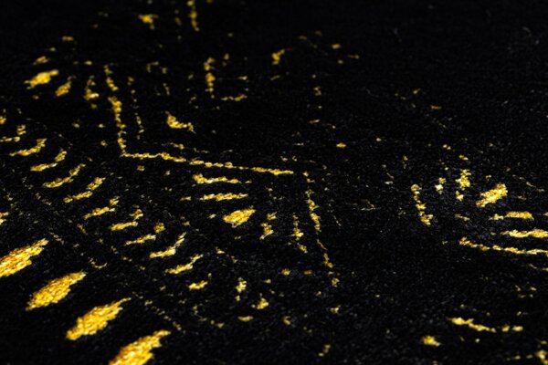 Dywany Łuszczów , Behúň Gloss 408C 86 geometric black/gold, 80x300, čierna, obývacia izba