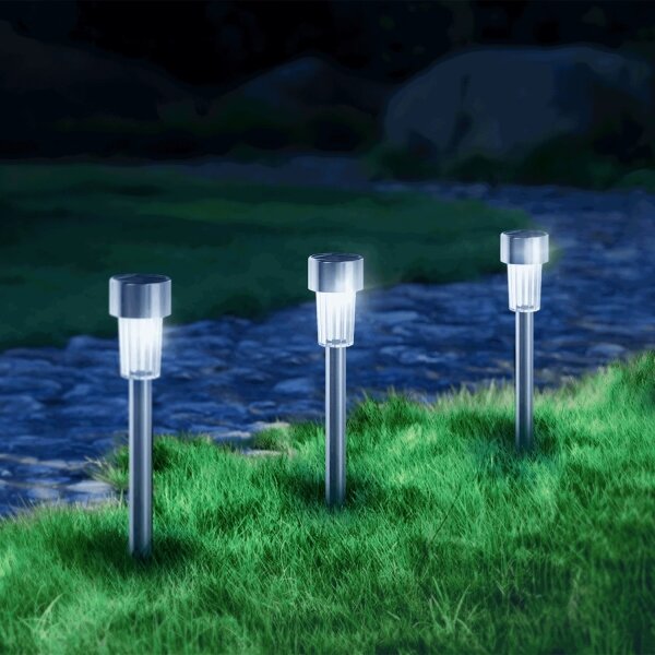 Aigostar - LED solárna lampa LED/0,006W/1,2V 29,5 cm chróm 6500K IP44