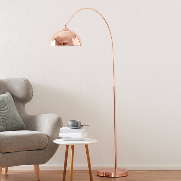 Oblúková stojacia lampa Pelin, Meď, Obývacia izba / jedáleň, kov, Moderný, Oblúková stojaca lampa