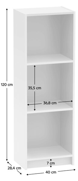 KONDELA Regál, biela, VIKI TYP 1