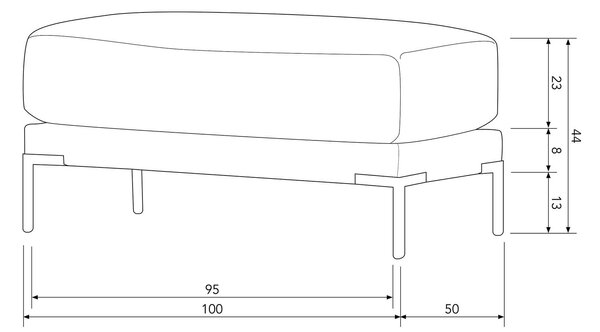 MUZZA Modulový otoman lupoco 50 cm béžový
