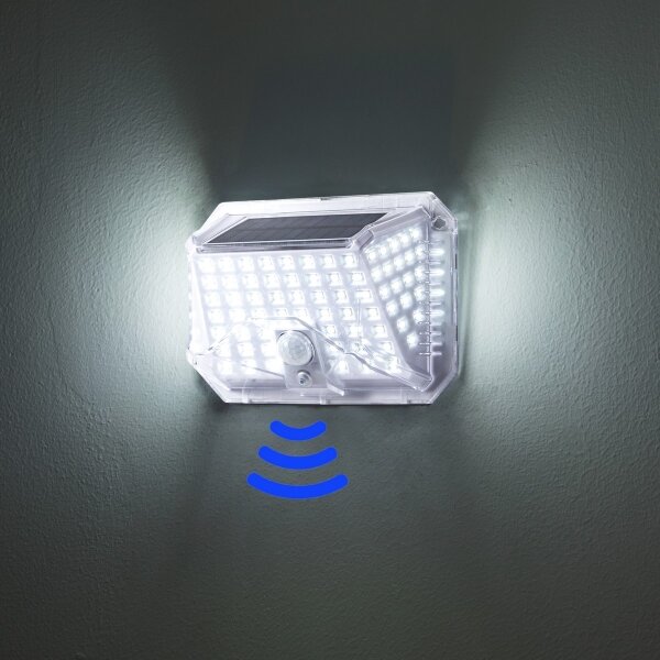 Brilagi-LED Solárne nástenné svietidlo so senzorom WALLIE LED/4W/5,5V strieborná