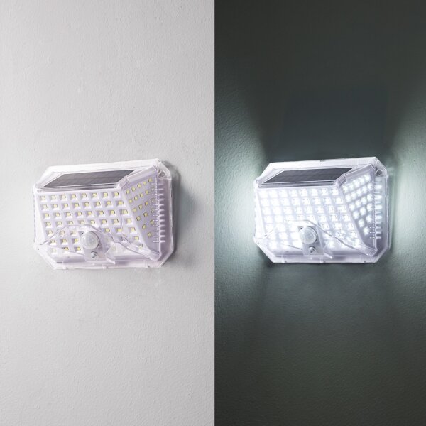 Brilagi-LED Solárne nástenné svietidlo so senzorom WALLIE LED/4W/5,5V strieborná