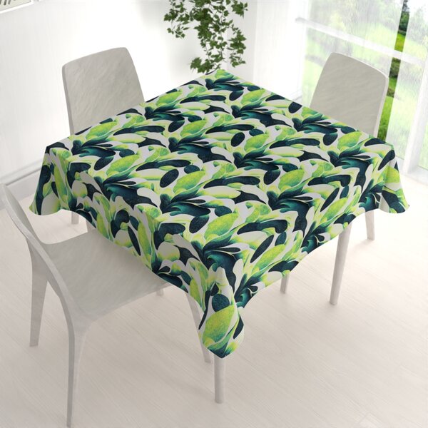 Biante Dekoračný štvorcový obrus Rongo RGP-505 Veľké zelené listy 40x40 cm