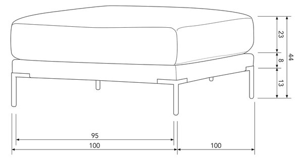 MUZZA Modulový otoman lupoco 100 cm svetlo sivý