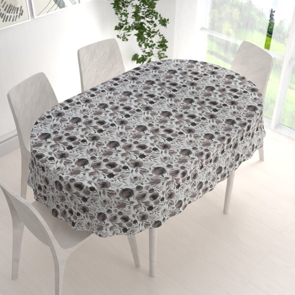 Biante Dekoračný oválny obrus Rongo RGP-504 Hnedé popínavé lístky na bielom 50x100 cm