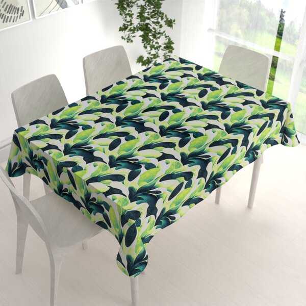 Biante Dekoračný obdĺžnikový obrus Rongo RGP-505 Veľké zelené listy 50x100 cm