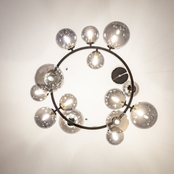 Brilagi - LED luster na lane MILLA 15xG9/3W/230V čierny chróm/dymové